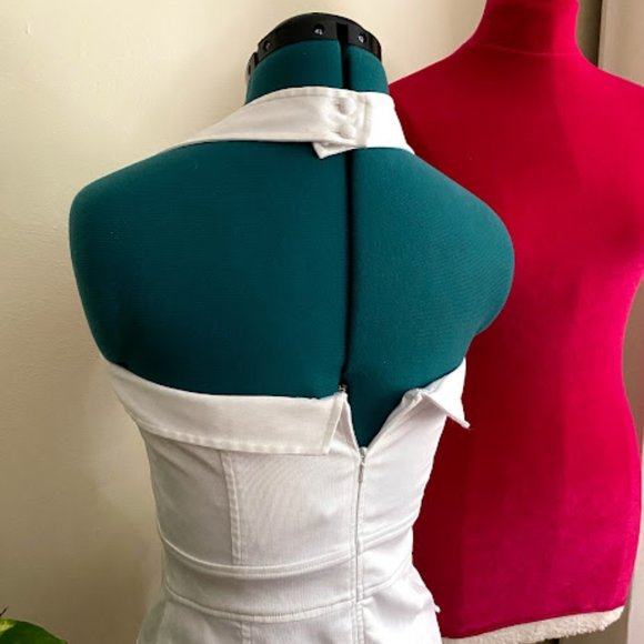 French Connection white halter dress size 2 - Picture 11 of 12